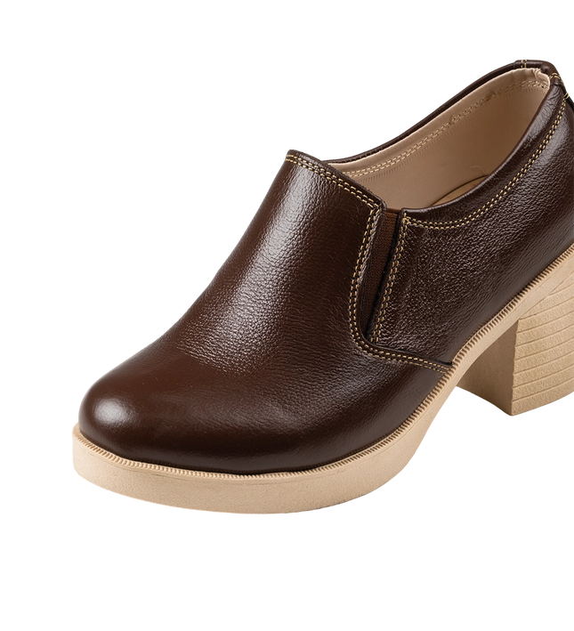 شوز حريمي جلد طبيعي مريح للمشي موديل 307 – حذاء يومي 