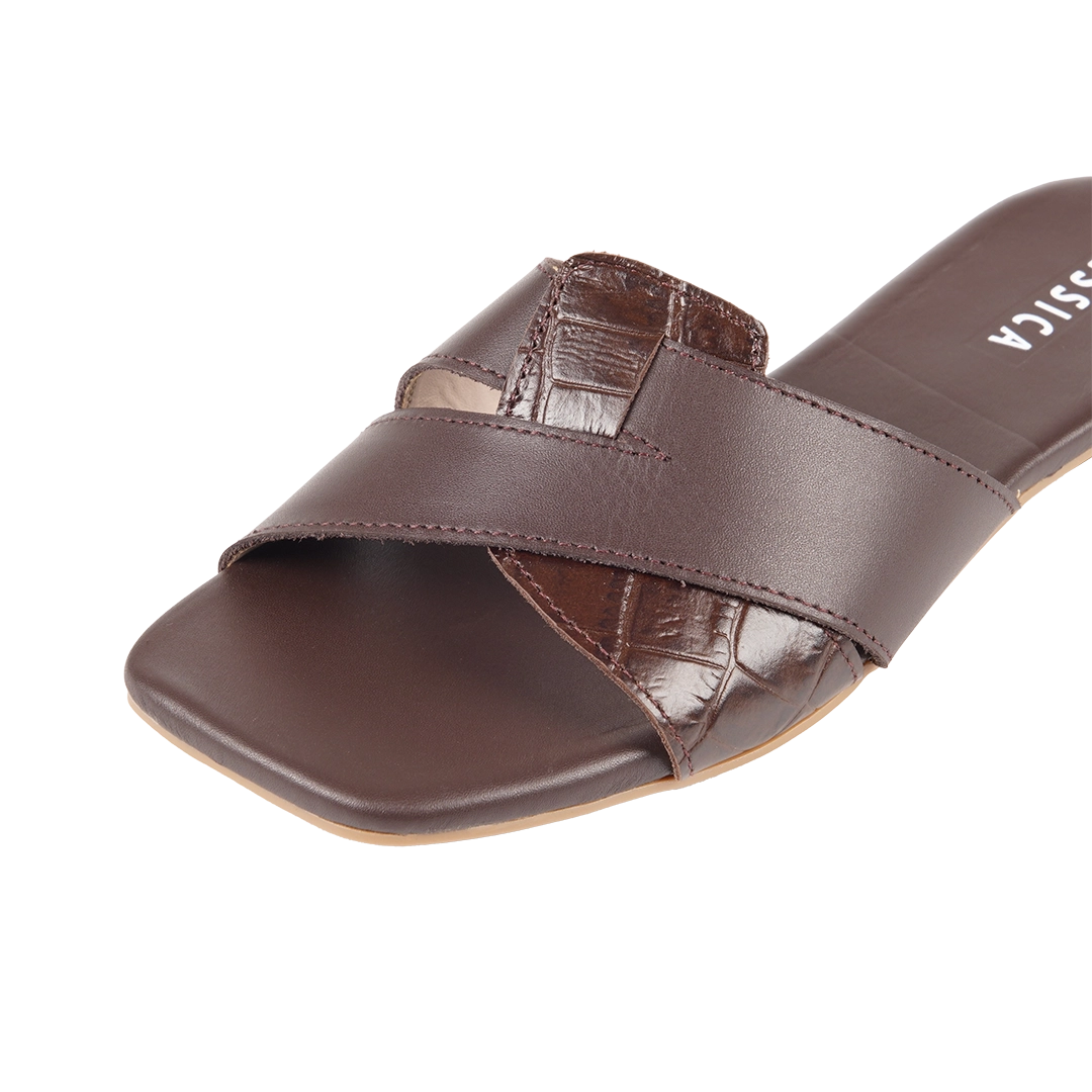 Jessica 9013 Women's Genuine Leather Clogs – Comfortable Walking Clogs with 1 cm Heel