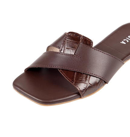 Jessica 9013 Women's Genuine Leather Clogs – Comfortable Walking Clogs with 1 cm Heel