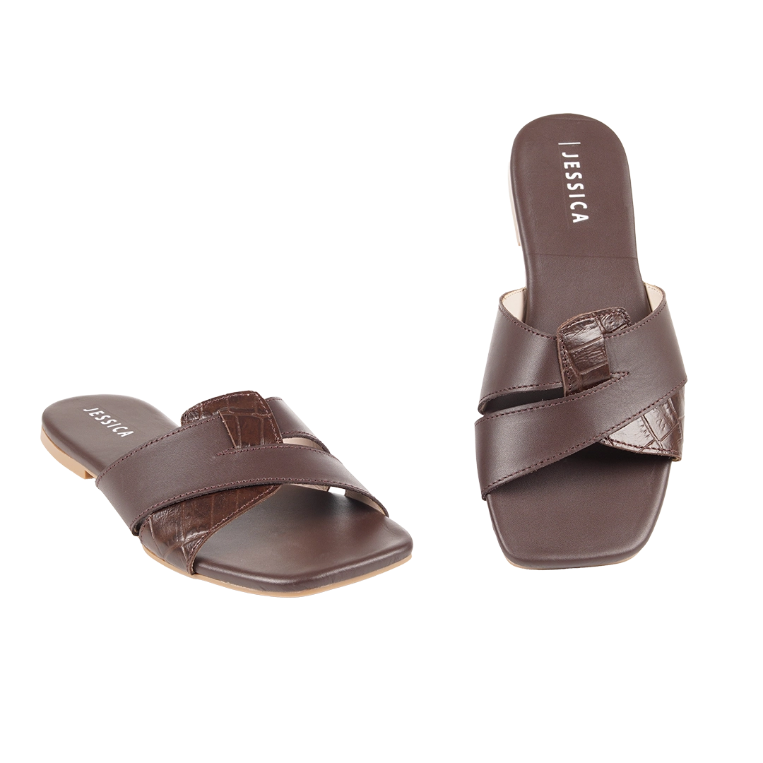 Jessica 9013 Women's Genuine Leather Clogs – Comfortable Walking Clogs with 1 cm Heel