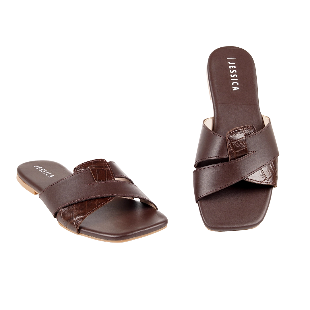 Jessica 9013 Women's Genuine Leather Clogs – Comfortable Walking Clogs with 1 cm Heel