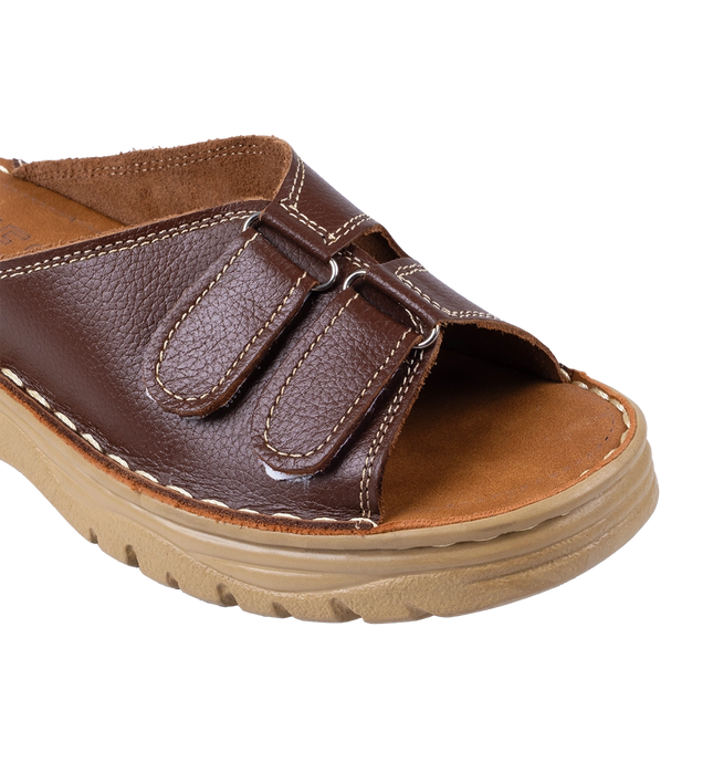 سابو حريمي جلد طبيعي مريح للمشي موديل 213 – شوز بمقاسات واسعة 