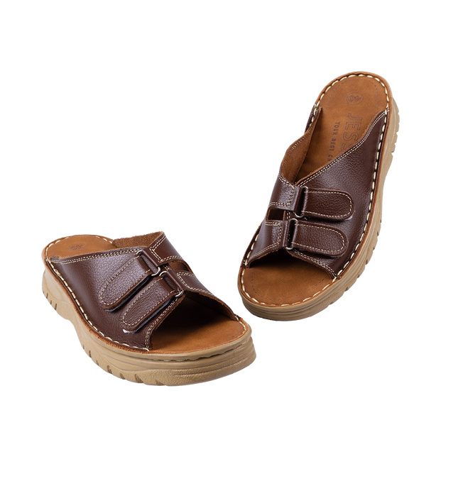 سابو حريمي جلد طبيعي مريح للمشي موديل 213 – شوز بمقاسات واسعة 