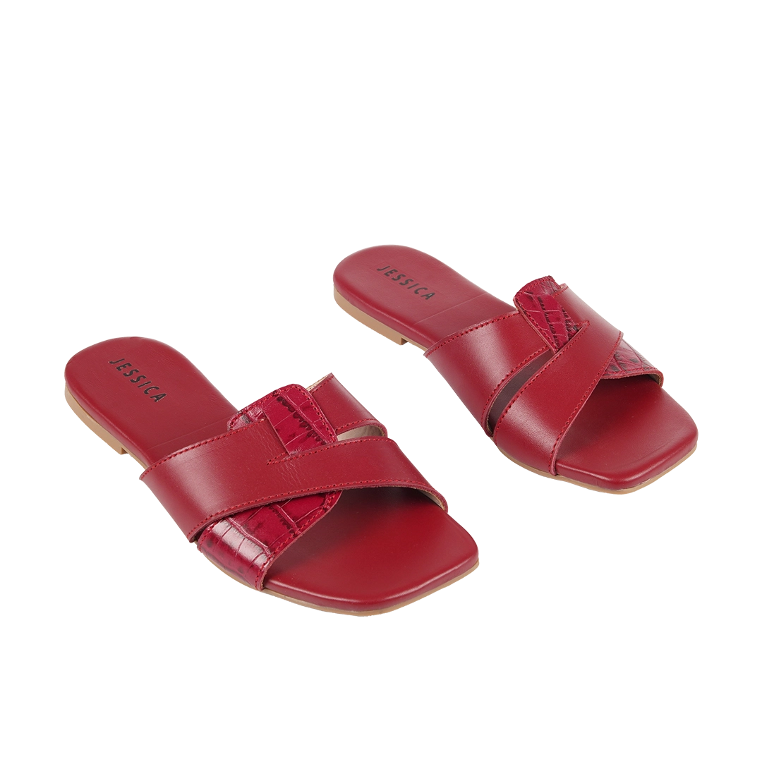 Jessica 9013 Women's Genuine Leather Clogs – Comfortable Walking Clogs with 1 cm Heel
