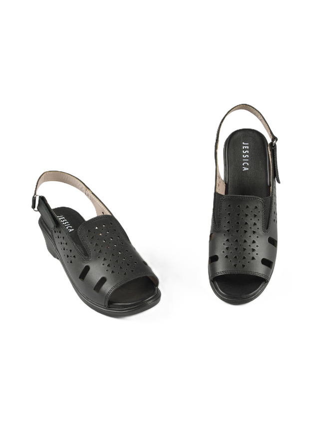 9022 Women's Genuine Leather Sandals – Comfortable 3 cm Heel Walking Sandals