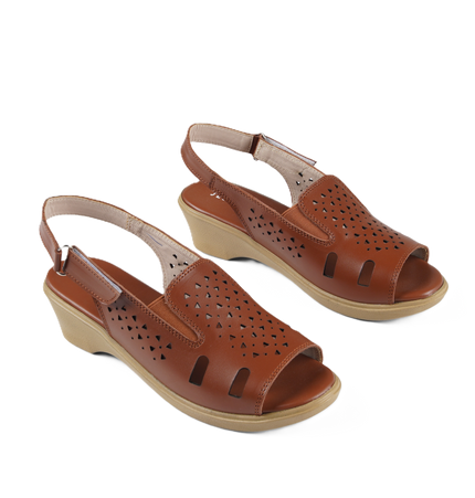 Jessica 9022 Women's Genuine Leather Sandals – Comfortable 3 cm Heel Walking Sandals