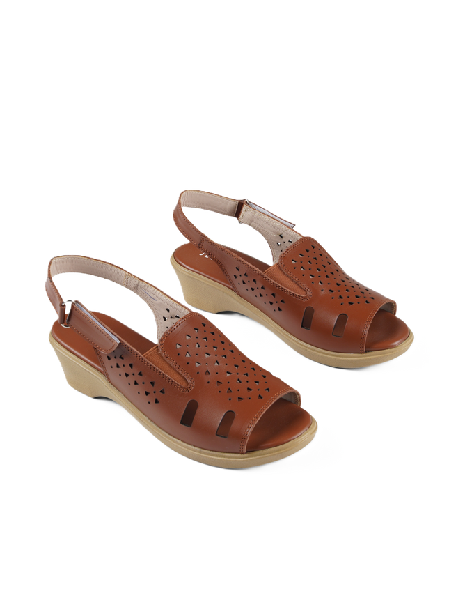 9022 Women's Genuine Leather Sandals – Comfortable 3 cm Heel Walking Sandals