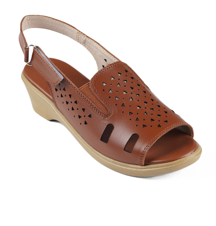 Jessica 9022 Women's Genuine Leather Sandals – Comfortable 3 cm Heel Walking Sandals