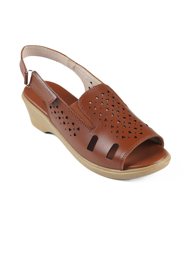 9022 Women's Genuine Leather Sandals – Comfortable 3 cm Heel Walking Sandals
