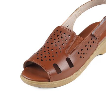 Jessica 9022 Women's Genuine Leather Sandals – Comfortable 3 cm Heel Walking Sandals