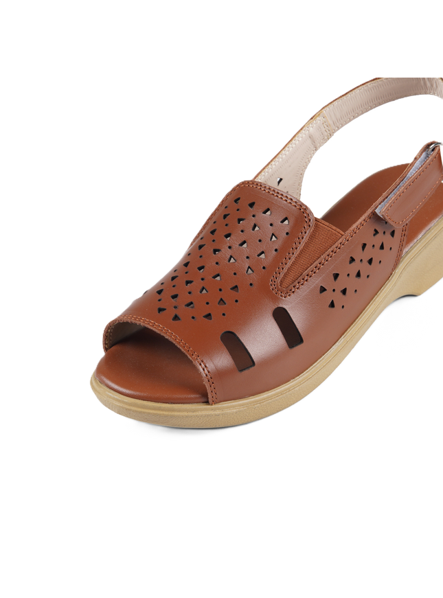 9022 Women's Genuine Leather Sandals – Comfortable 3 cm Heel Walking Sandals