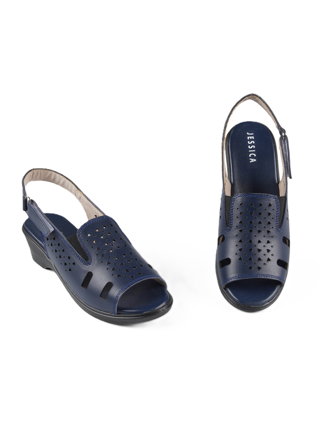 9022 Women's Genuine Leather Sandals – Comfortable 3 cm Heel Walking Sandals