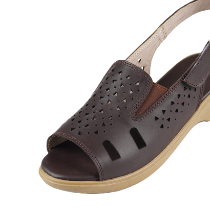 Jessica 9022 Women's Genuine Leather Sandals – Comfortable 3 cm Heel Walking Sandals