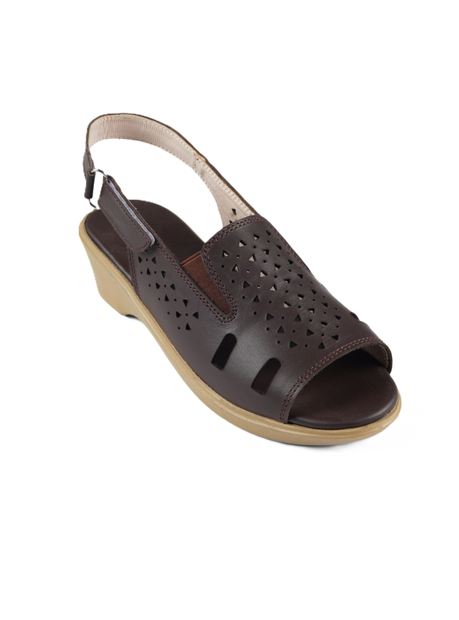 9022 Women's Genuine Leather Sandals – Comfortable 3 cm Heel Walking Sandals