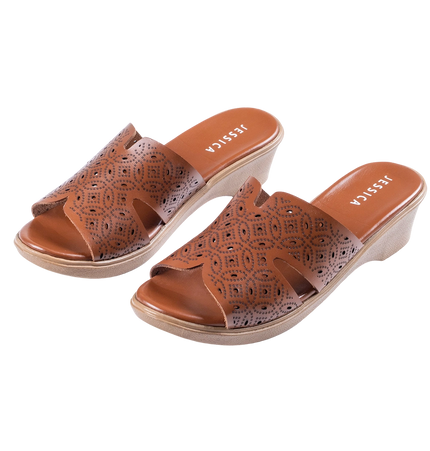 9070 Women Genuine Leather Sabot – Comfortable 3cm Heel Daily Shoes