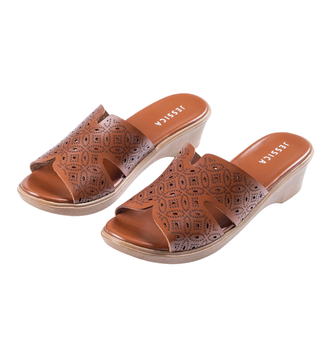 سابو حريمي جلد طبيعي مريح للمشي بكعب 3 سم موديل 9070 – شوز يومي 
