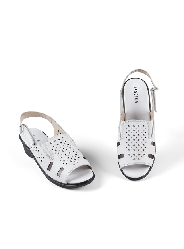 9022 Women's Genuine Leather Sandals – Comfortable 3 cm Heel Walking Sandals