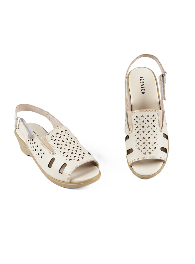 9022 Women's Genuine Leather Sandals – Comfortable 3 cm Heel Walking Sandals