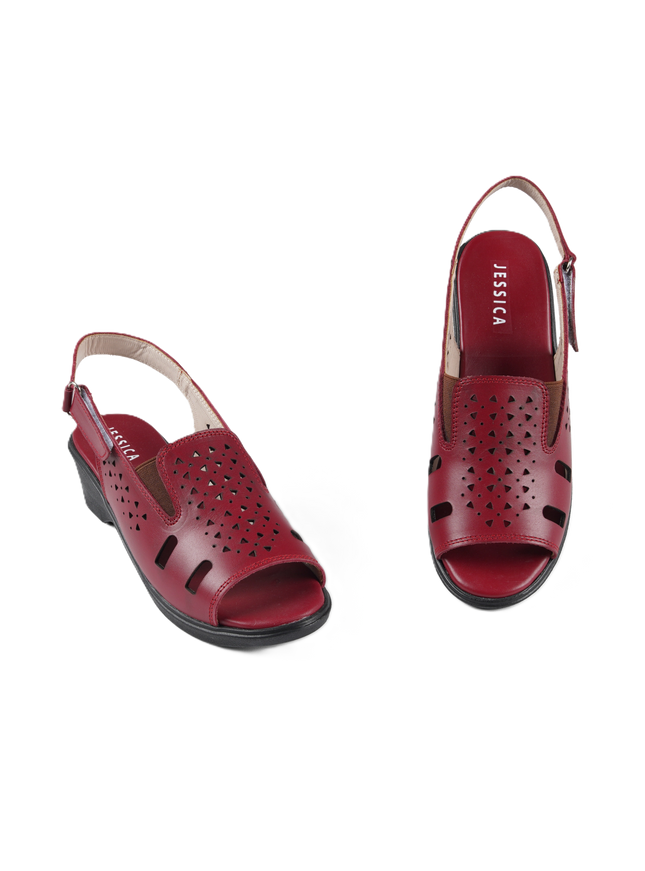 9022 Women's Genuine Leather Sandals – Comfortable 3 cm Heel Walking Sandals