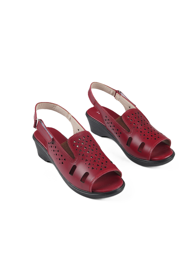9022 Women's Genuine Leather Sandals – Comfortable 3 cm Heel Walking Sandals