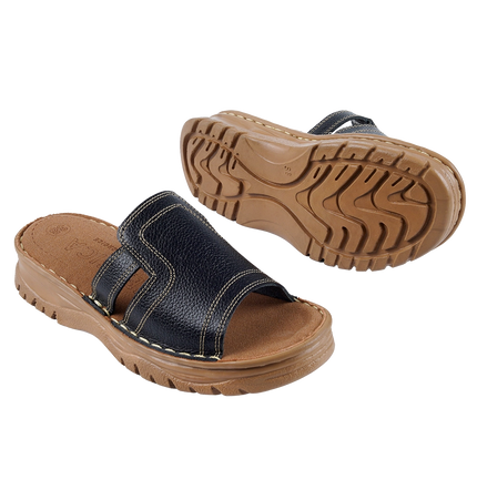 سابو حريمي جلد طبيعي مريح للمشي موديل 208 – شوز بمقاسات واسعة 