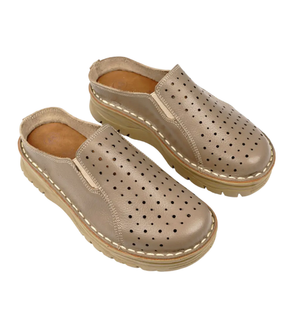 244 Women Genuine Leather Medical Clogs – Comfortable Orthopedic Walking Shoes