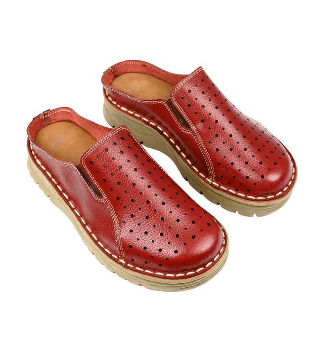 سابو حريمي جلد طبيعي مريح للمشي موديل 244 – شوز طبي بمقاسات واسعة 