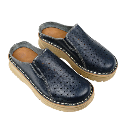 244 Women Genuine Leather Medical Clogs – Comfortable Orthopedic Walking Shoes