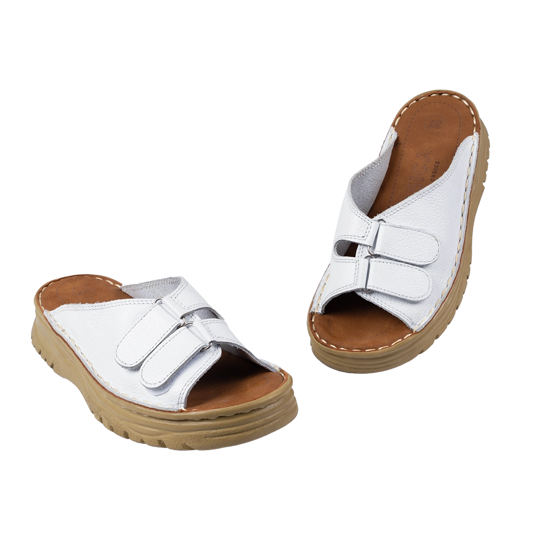 213 Women Genuine Leather Medical Clogs – Comfortable Orthopedic Walking Shoes