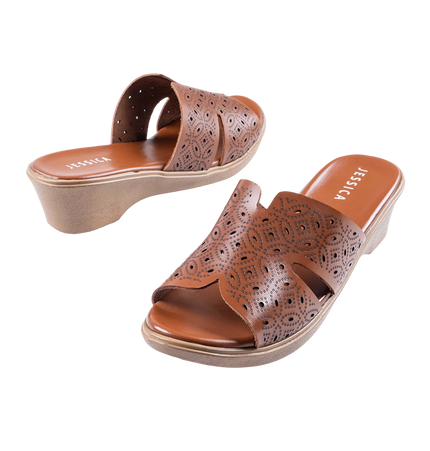 9070 Women Genuine Leather Sabot – Comfortable 3cm Heel Daily Shoes