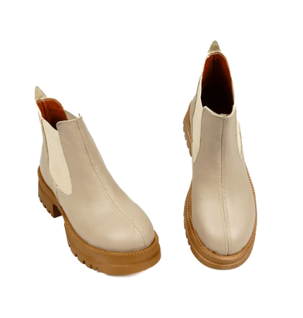 كود ٥٤٢ حذاء هاف بوت من الجلد الطبيعي،