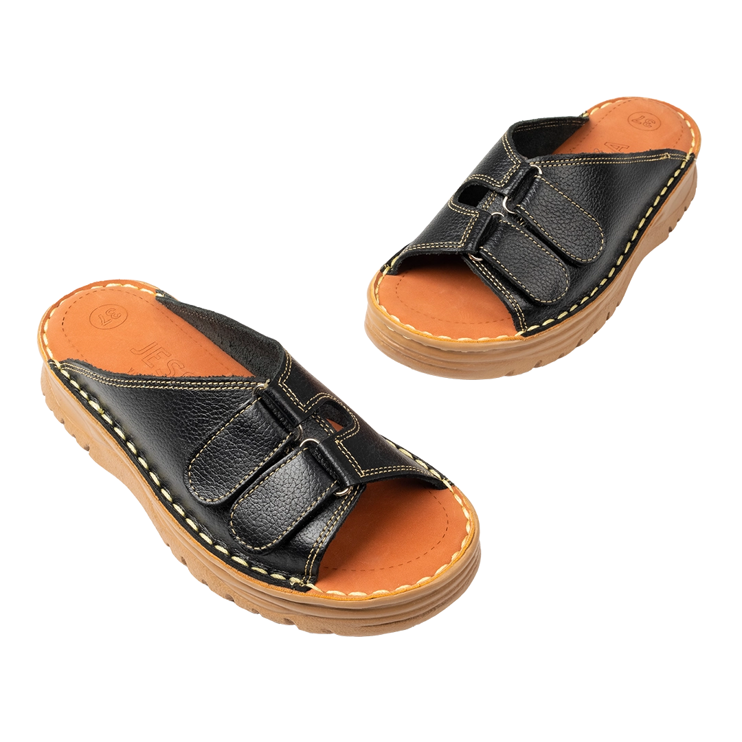 213 Women Genuine Leather Medical Clogs – Comfortable Orthopedic Walking Shoes