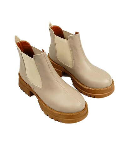 كود ٥٤٢ حذاء هاف بوت من الجلد الطبيعي،