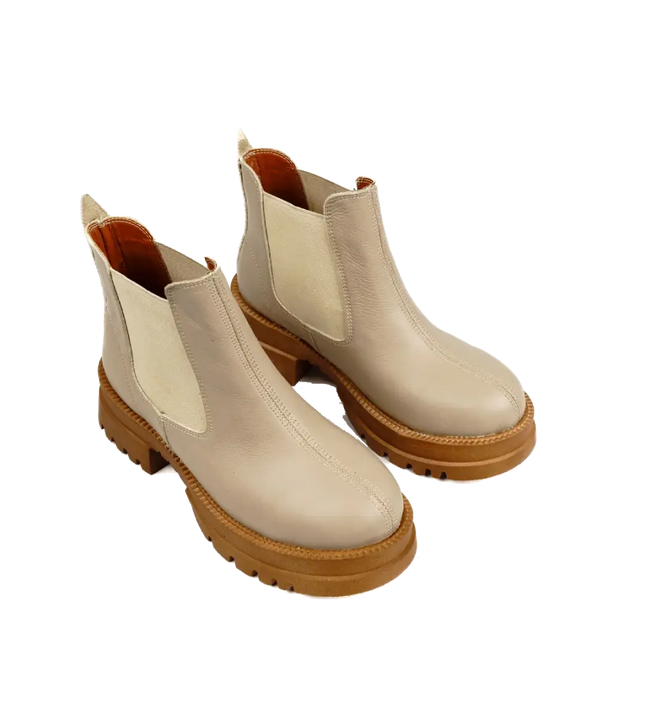 كود ٥٤٢ حذاء هاف بوت من الجلد الطبيعي،