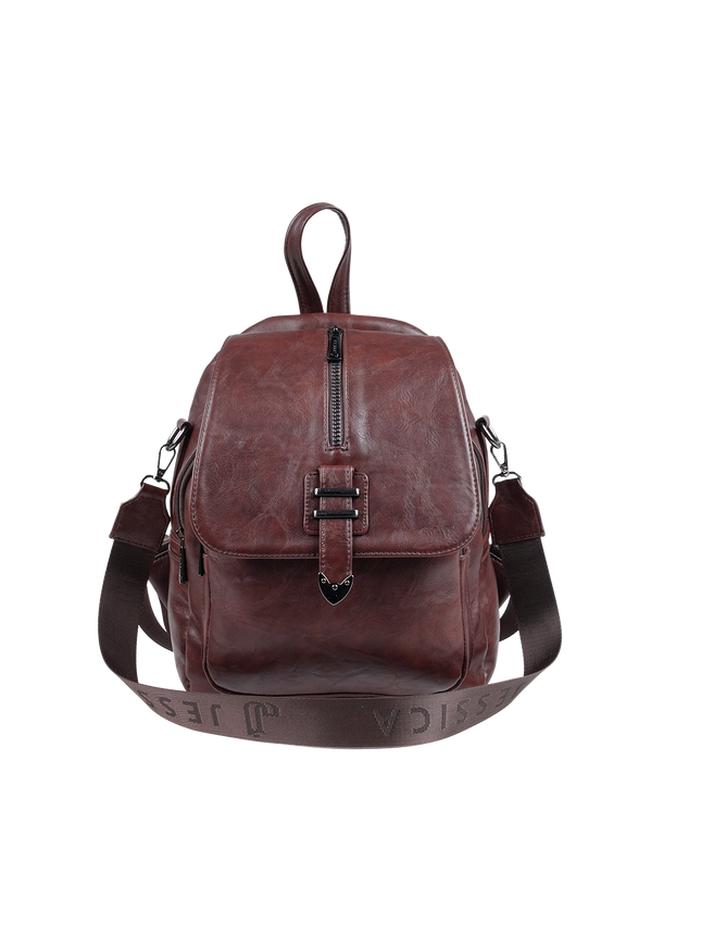 Model 633 Women Backpack with Shoulder Handle – Practical Imported Leather Bag