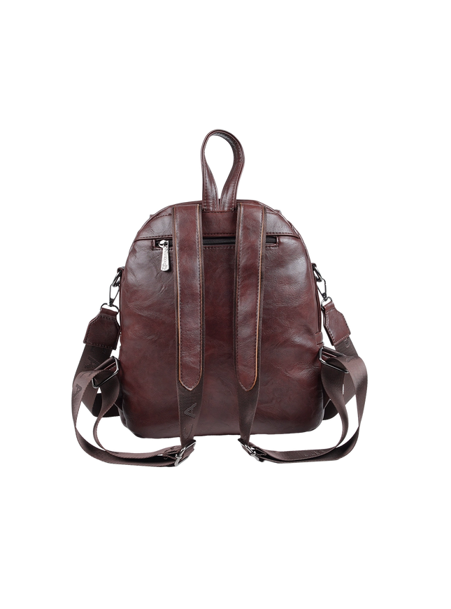 Model 633 Women Backpack with Shoulder Handle – Practical Imported Leather Bag