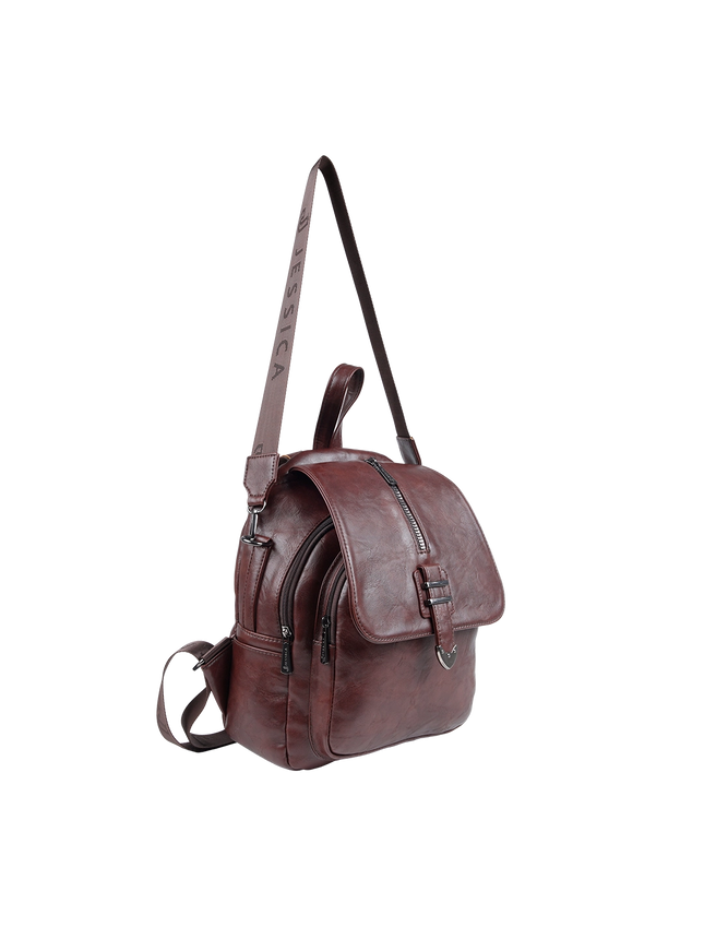 Model 633 Women Backpack with Shoulder Handle – Practical Imported Leather Bag