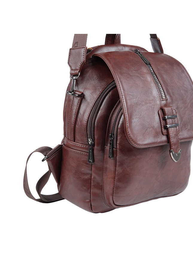 Model 633 Women Backpack with Shoulder Handle – Practical Imported Leather Bag