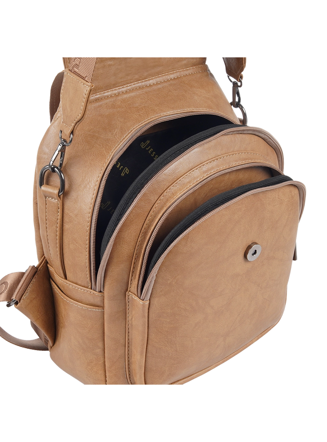 Model 633 Women Backpack with Shoulder Handle – Practical Imported Leather Bag