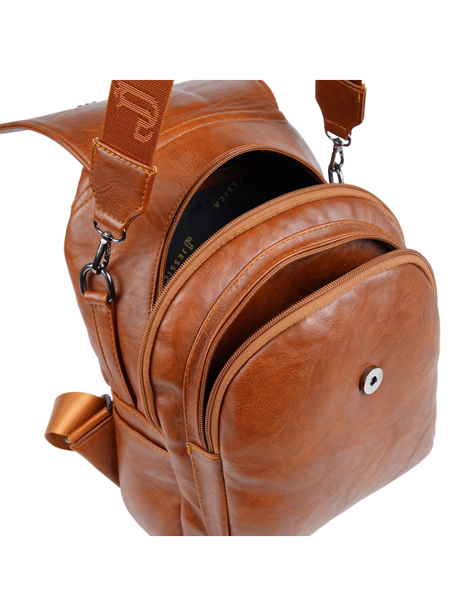 Model 633 Women Backpack with Shoulder Handle – Practical Imported Leather Bag