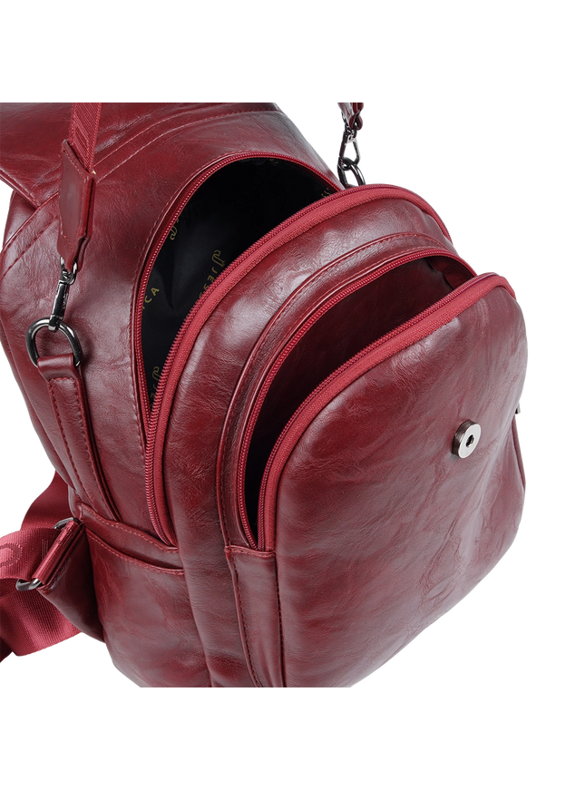 Model 633 Women Backpack with Shoulder Handle – Practical Imported Leather Bag