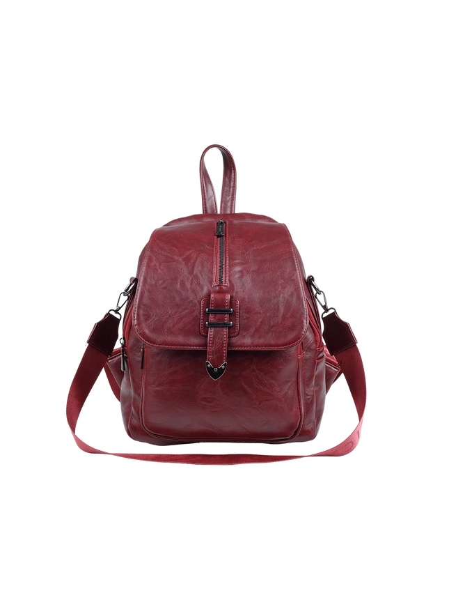 Model 633 Women Backpack with Shoulder Handle – Practical Imported Leather Bag