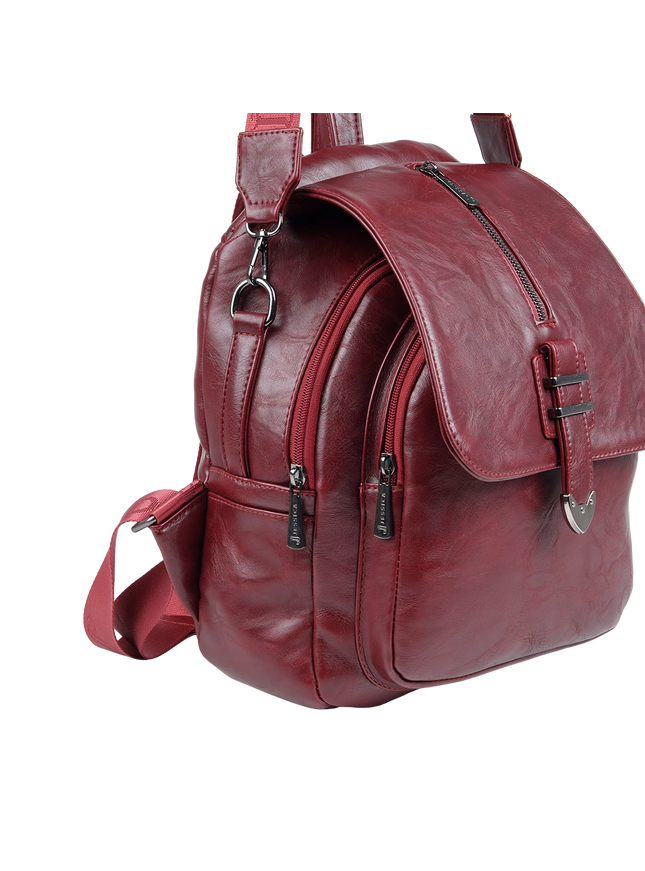 Model 633 Women Backpack with Shoulder Handle – Practical Imported Leather Bag