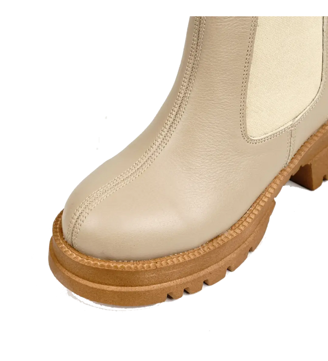 كود ٥٤٢ حذاء هاف بوت من الجلد الطبيعي،