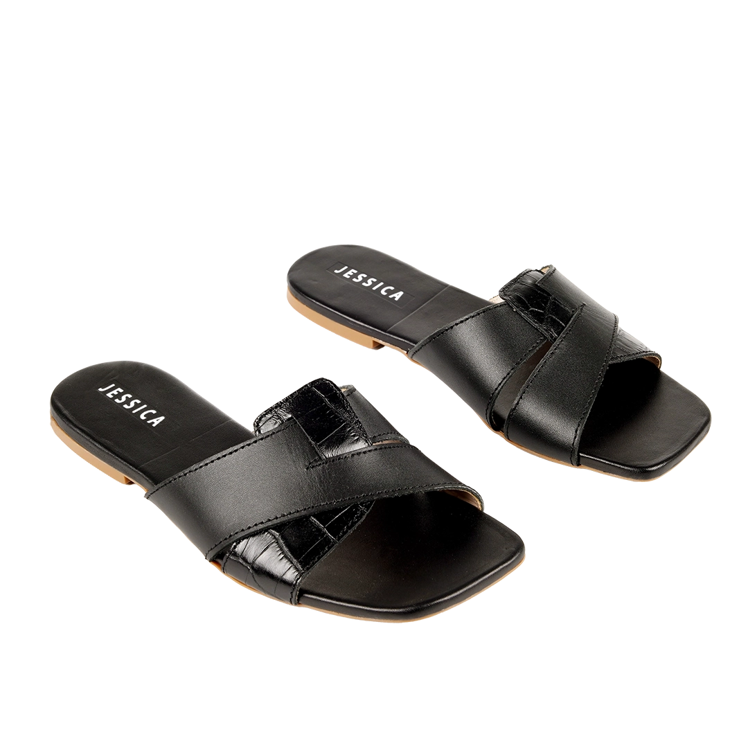 Jessica 9013 Women's Genuine Leather Clogs – Comfortable Walking Clogs with 1 cm Heel