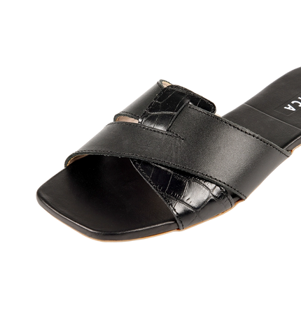 Jessica 9013 Women's Genuine Leather Clogs – Comfortable Walking Clogs with 1 cm Heel