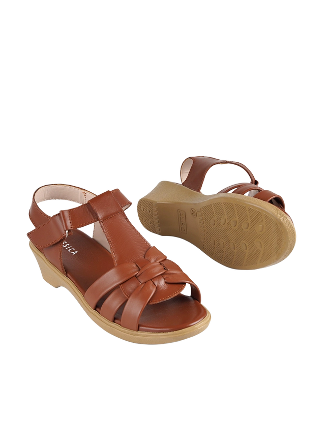 9030 Women Genuine Leather Sabot – Comfortable 3cm Heel Daily Shoes