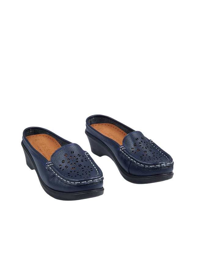 9045 Women's Genuine Leather Shoes – Comfortable 3 cm Heel Walking Shoes