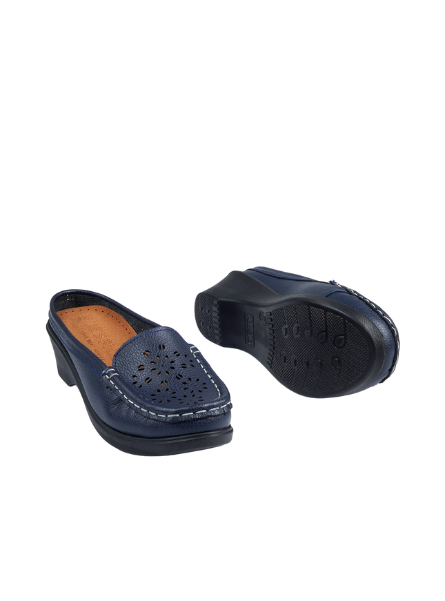 9045 Women's Genuine Leather Shoes – Comfortable 3 cm Heel Walking Shoes