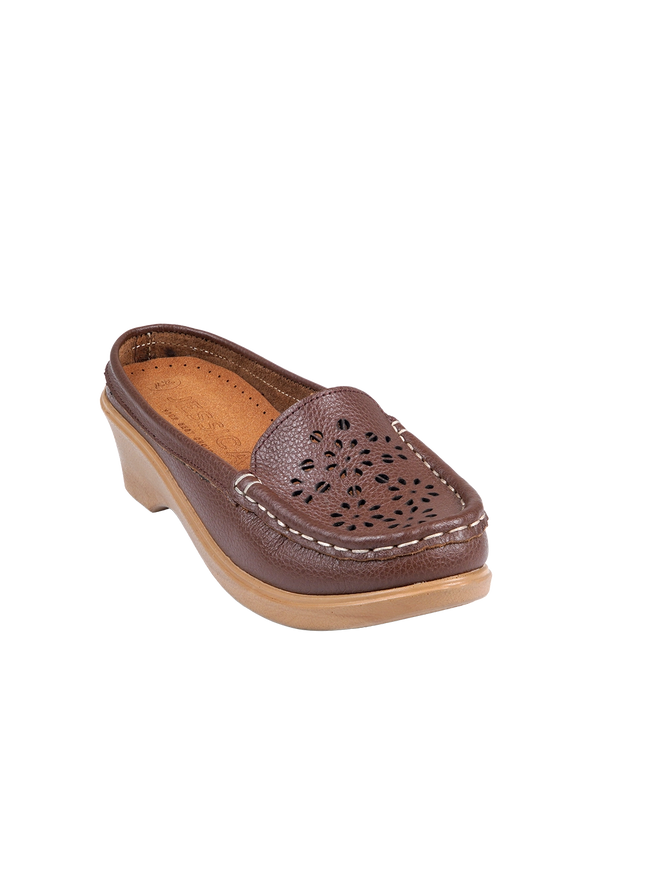 9045 Women's Genuine Leather Shoes – Comfortable 3 cm Heel Walking Shoes